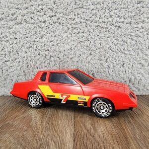 Vintage 1981 Buddy L Red Race Car Number 7 Plastic Toy Made in Macau 6 inch